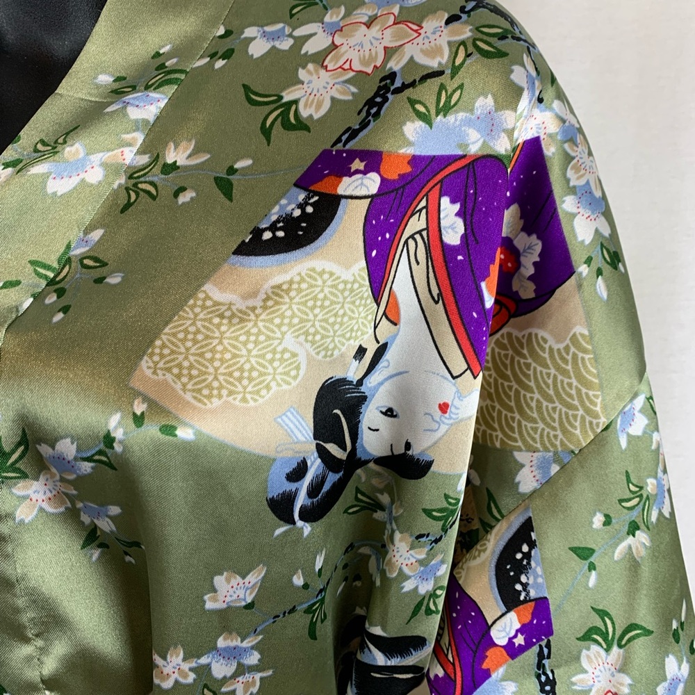 Oriental brand Vintage Long Kimono Robe, fits S-M - Picture 4 of 8